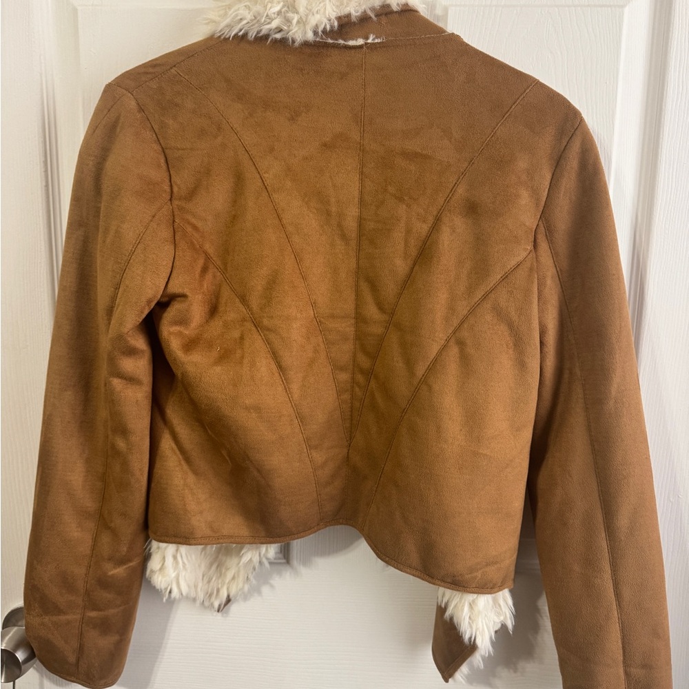 Piko 1988 Tan Teddy Jacket with Cream Faux Fur - Picture 4 of 4